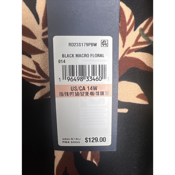 Rachel Roy Sleeveless Floral Stretch Dress Women's Size 14W - Picture 4 of 11